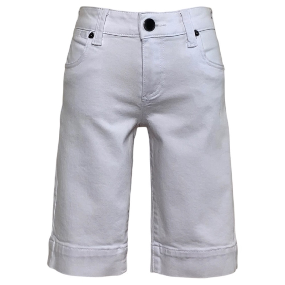 Kut from the Kloth Natalie Mid Rise Bermuda Denim Shorts White Size 0 - Picture 12 of 16